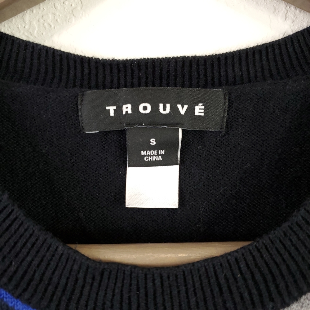 Trouve Men's Patchwork Black Pullover Sweater - image 4